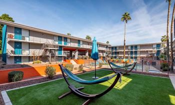 hammocks in courtyard